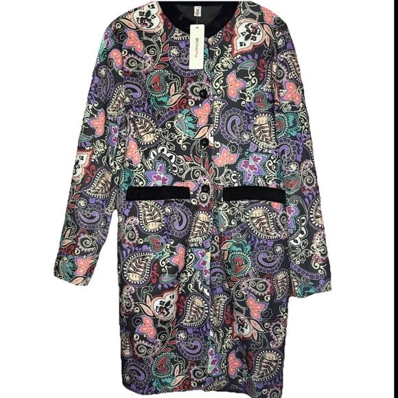 Colorful Paisley Long Sleeve Jacket Size XL - Picture 9 of 15
